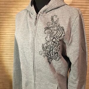 Gray Harley Davidson Zip-Up Hoodie